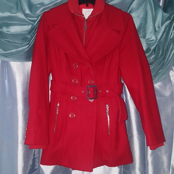 G by Guess Red Winter Coat Turtleneck Outerwear - Picture 2 of 3